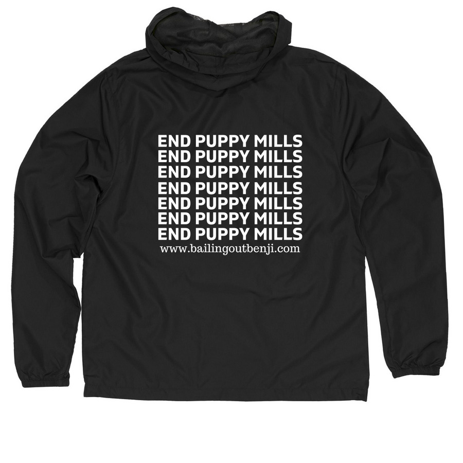 Windbreakers, a Black Quarter-Zip Windbreaker (back-view)