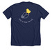 Tee: This is how we roll., a Solid Navy Blend Premium Unisex Tee (back-view)