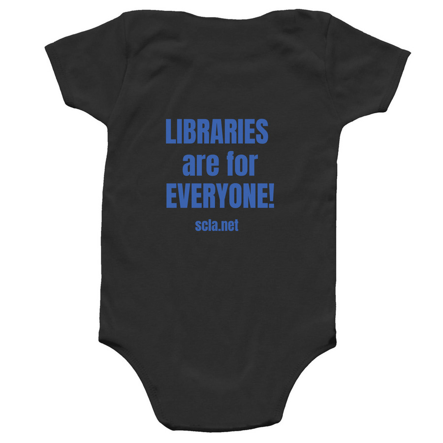 Suffolk County Library Association - Infant&nbsp;, a Black Infant Onesie (back-view)