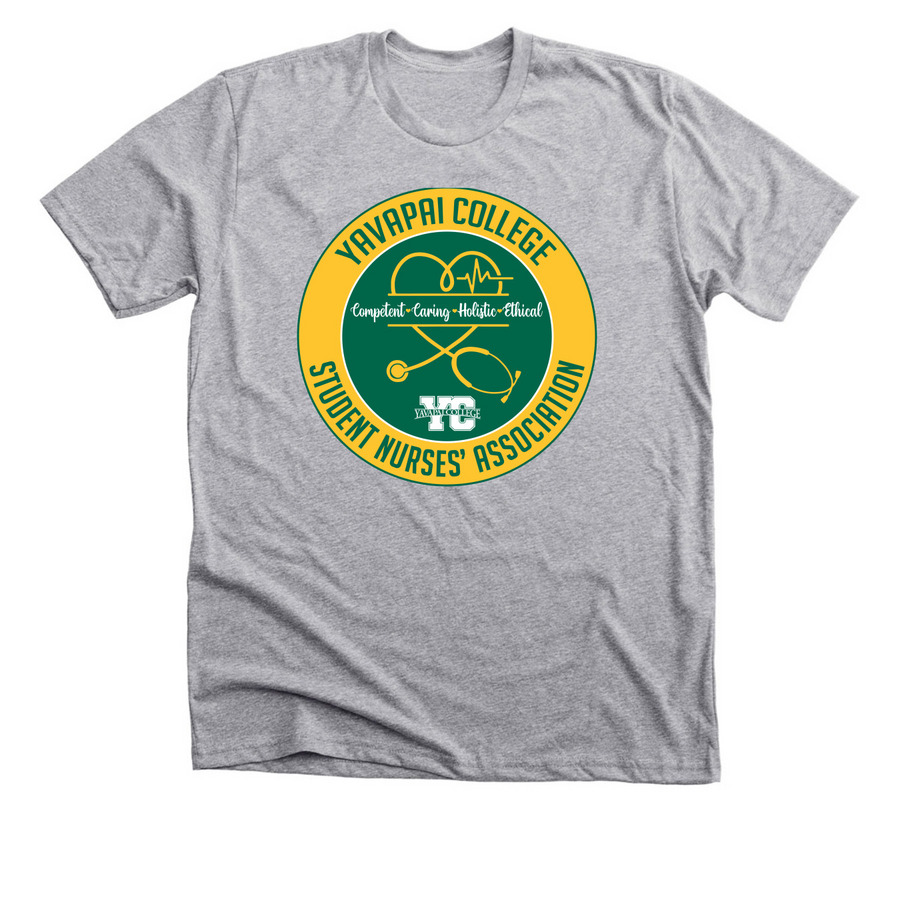 Yavapai College - SNA, a Athletic Heather Premium Unisex Tee