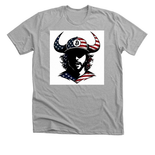 American Bitcoin Bull, a Athletic Heather Premium Unisex Tee