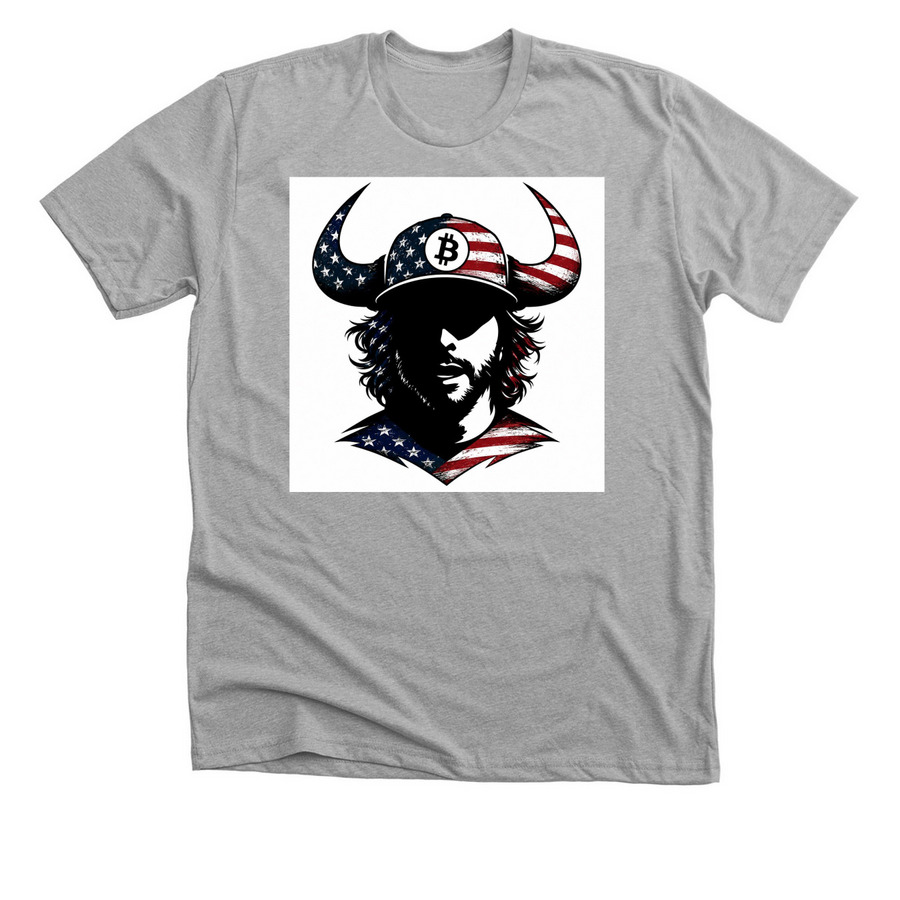 American Bitcoin Bull, a Athletic Heather Premium Unisex Tee