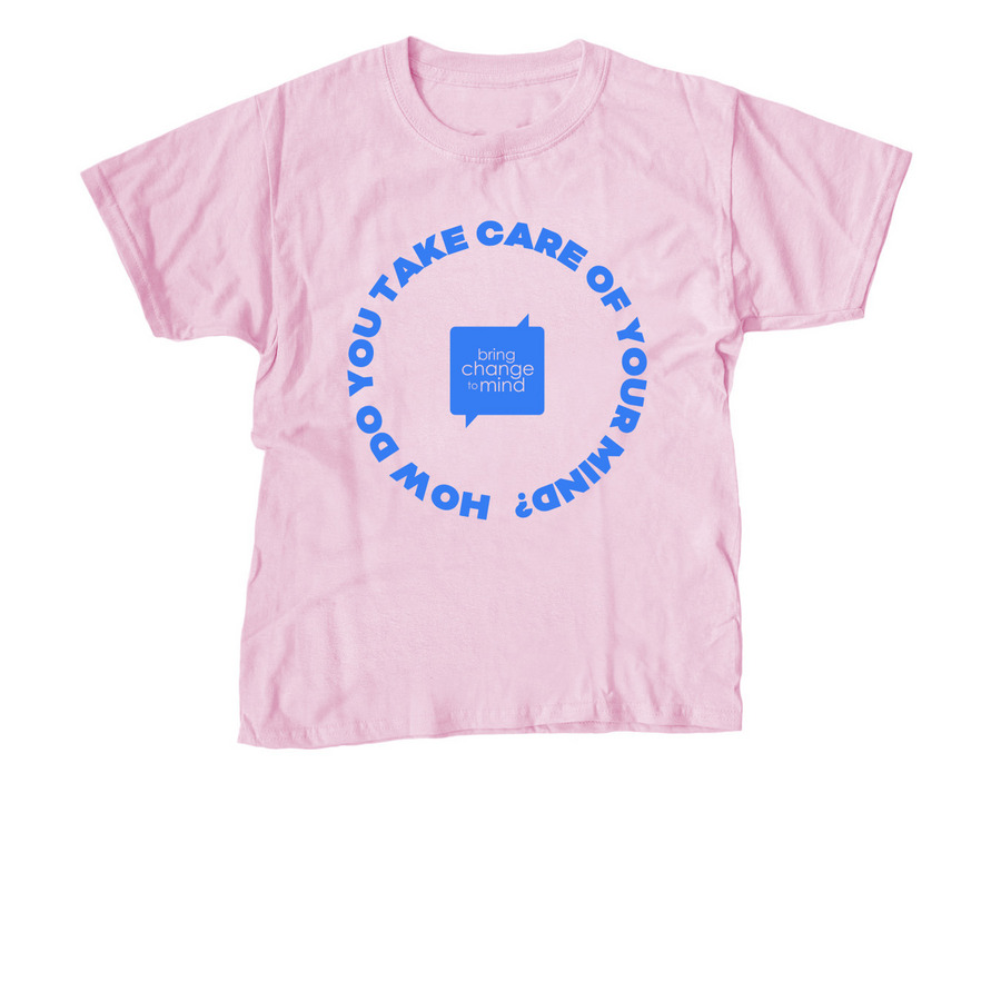 Limited Edition Take Care of Your Mind Tee, a Light Pink Youth Unisex Tee