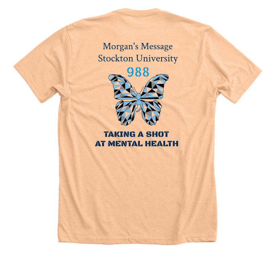 MORGANS MESSAGE X STOCKTON&nbsp;, a Heather Peach Premium Unisex Tee (back-view)