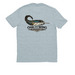 Oak & Wing Mallard Tail Feather, a I Like You Blue Allmade Eco Triblend Unisex Tee (back-view)