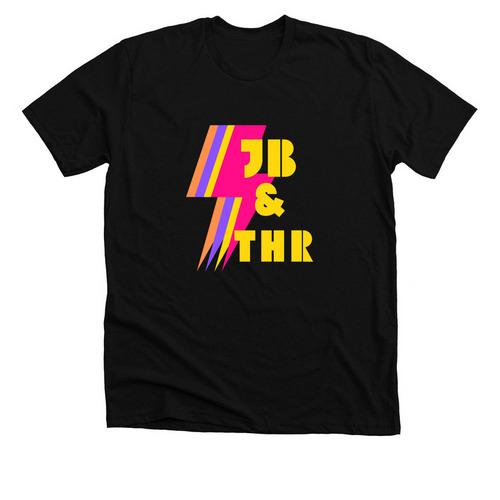 Quad-bolt Retro, a Solid Black Blend Premium Unisex Tee