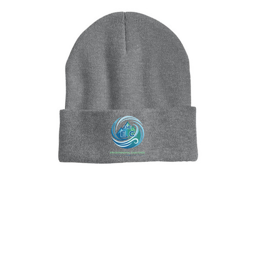 Environmental Challenge Beanie, a Dark Heather Grey Printed Cuffed Beanie
