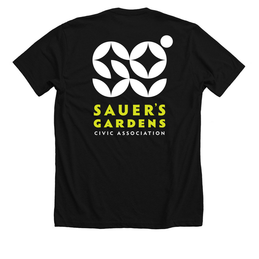 SGCA on Black, a Solid Black Blend Premium Unisex Tee (back-view)