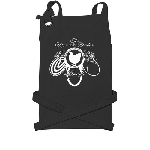 Wyandotte Heritage Hen Logo Apron, a Black Cotton Canvas Pocket Apron
