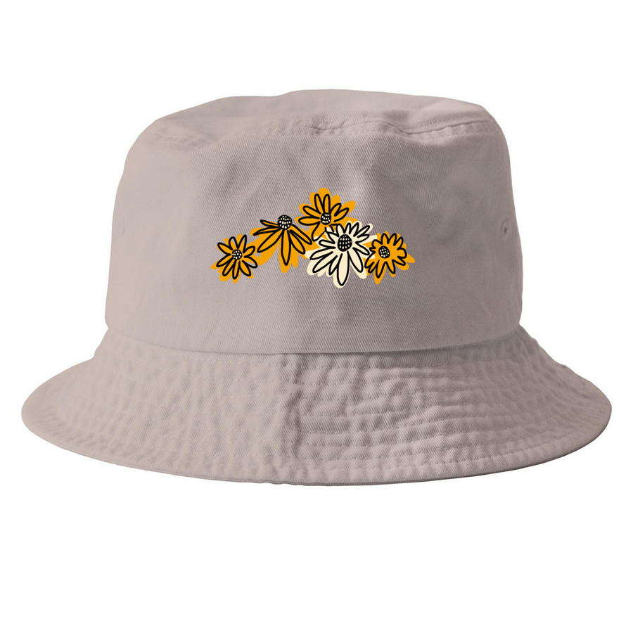 "Flowers" Hats, a Khaki Printed Bucket Hat