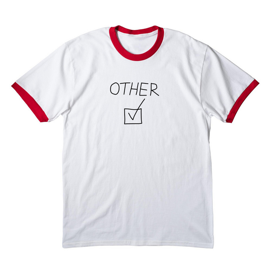 Other, a White/ Red Cotton Ringer Tee