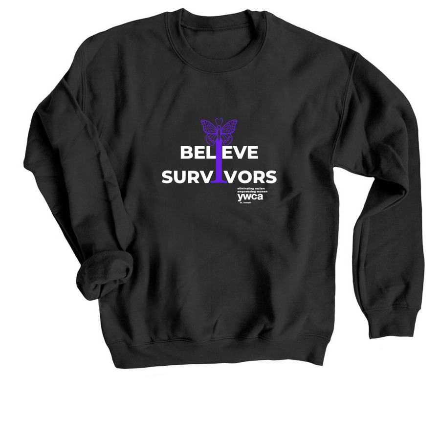 I Believe, a Black Crewneck Sweatshirt