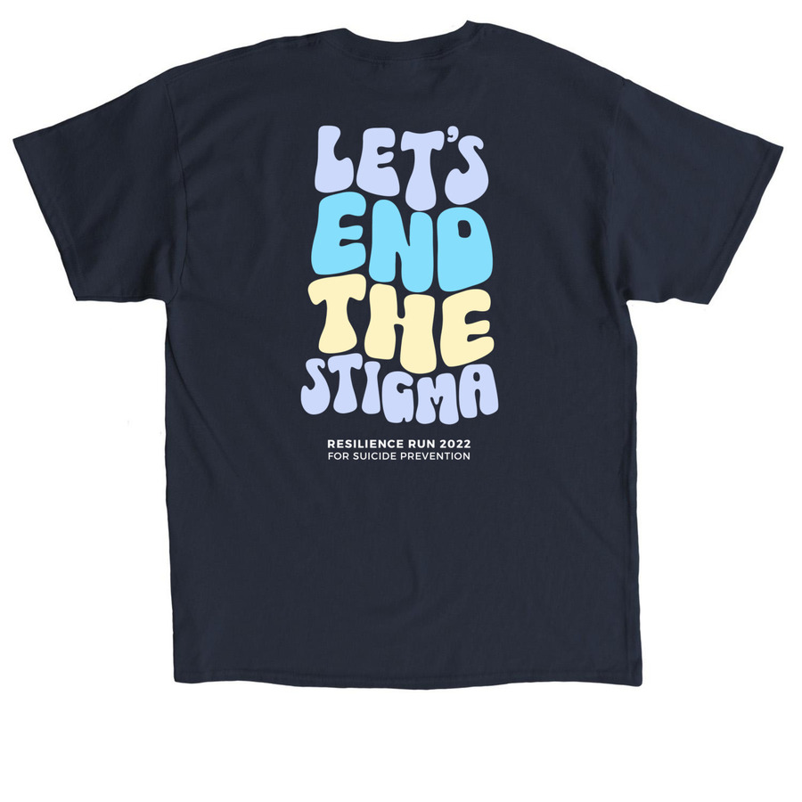 Let's End The Stigma Shirt, a Navy Classic Unisex Tee (back-view)