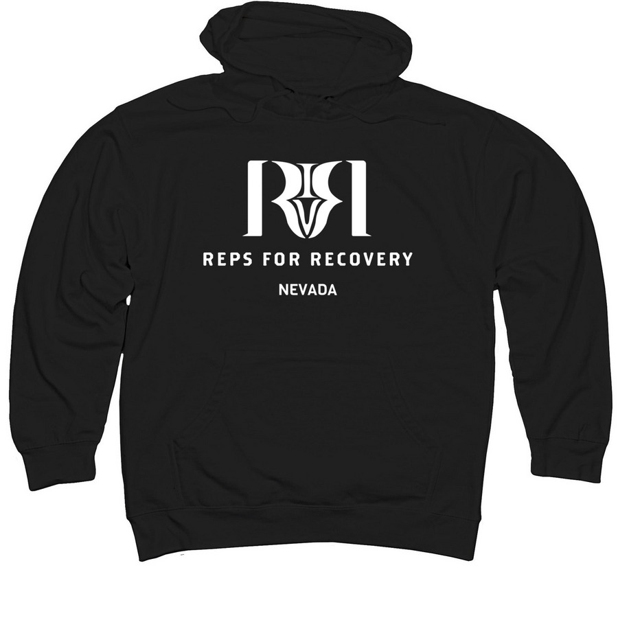 Reps4Recovery, a Black Midweight Pullover Hoodie