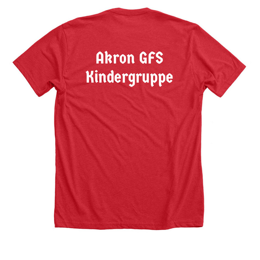 GFS Kindergruppe T-Shirt, a Heather Red Premium Unisex Tee (back-view)