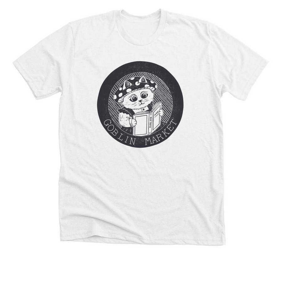 Goblin Market Logo, a Solid White Blend Premium Unisex Tee