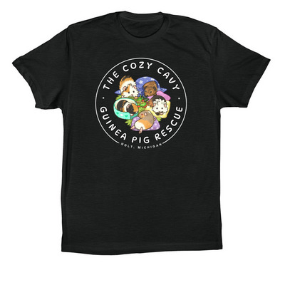 The Cozy Cavy Logo Merch, a Vintage Black Premium Cotton Tee