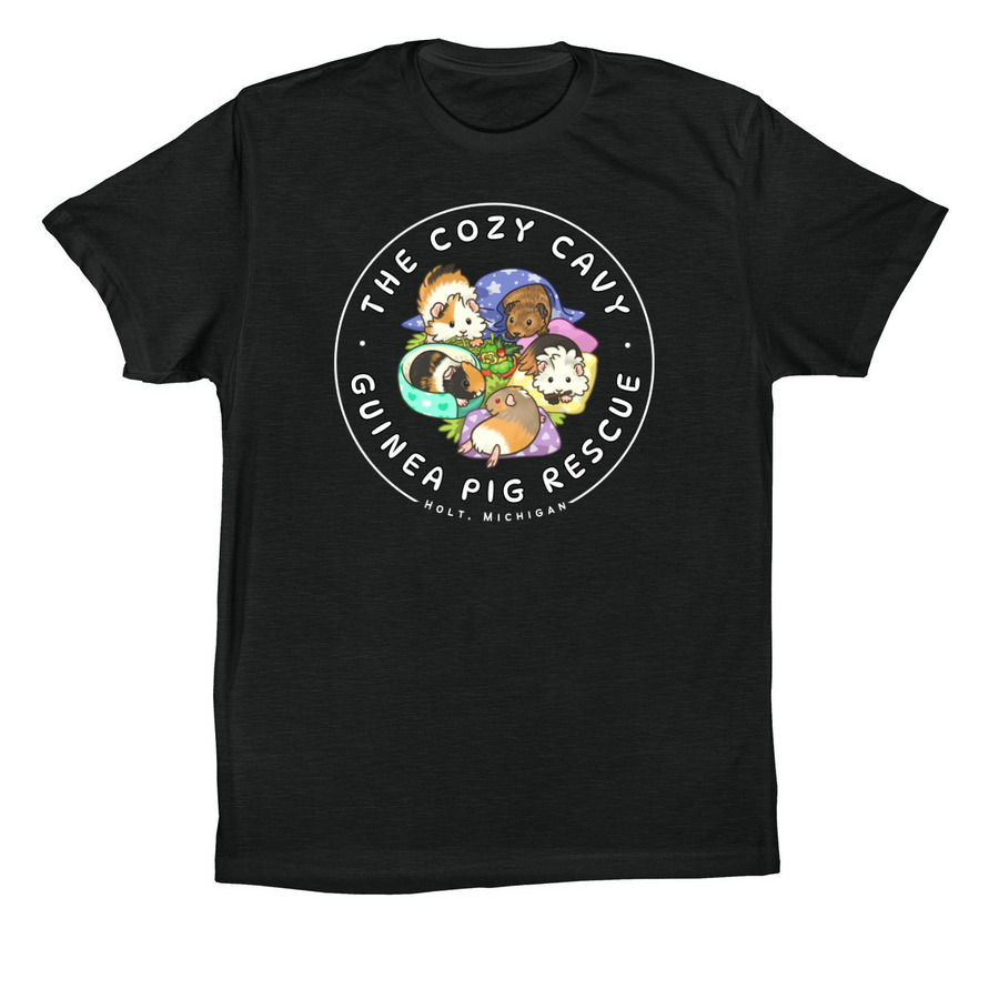 The Cozy Cavy Logo Merch, a Vintage Black Premium Cotton Tee
