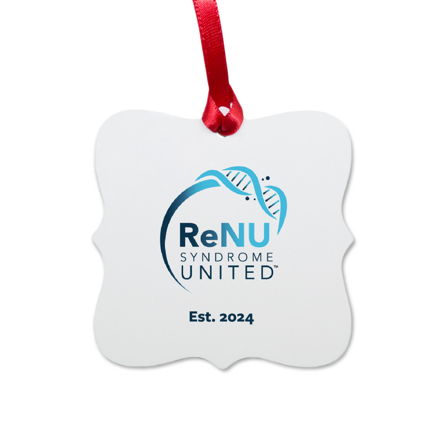 ReNU Syndrome United Holiday Ornament, a White Aluminum Square Ornament