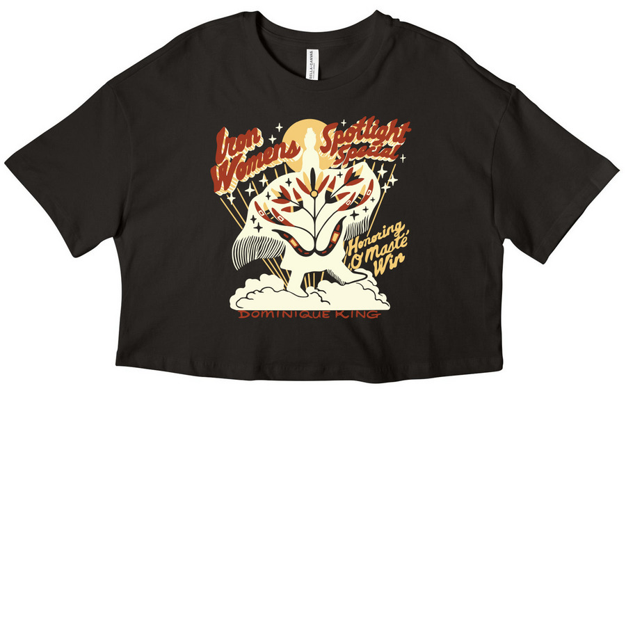 Iron Women - Interchangeable colored floral, a Black Women?s Cropped Cotton Tee