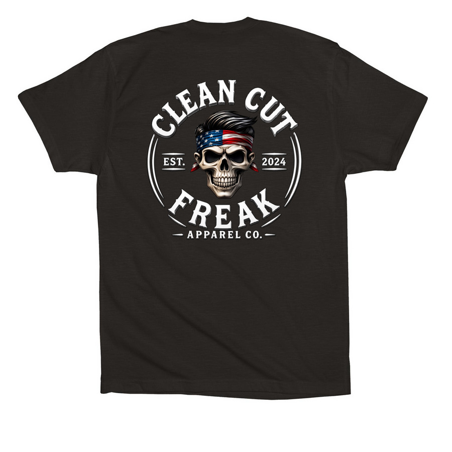 CCF Goes Patriotic, a Black Premium Cotton Tee (back-view)