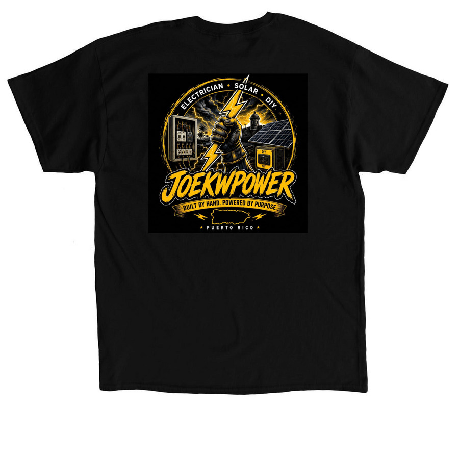Build By Hand Powered By Purpose, a Black Classic Unisex Tee (back-view)