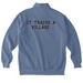 Luxe - It Trachs A Village Quarter Zip, a Blue Jean Comfort Colors Quarter Zip Pullover (back-view)