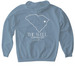 Small Town Strong Coffee Sweatshirt, a Stone Blue Gildan Softstyle Pullover Hoodie (back-view)