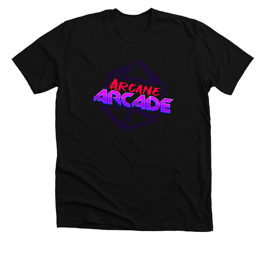 Arcane Arcade!, a Solid Black Blend Premium Unisex Tee