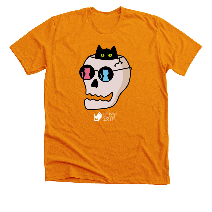 Cats on the Brain, a Heather Orange Premium Unisex Tee