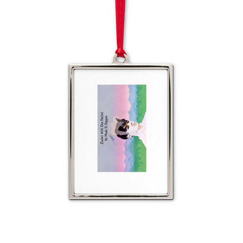The Zacket Christmas., a White Silver Portrait Frame Ornament