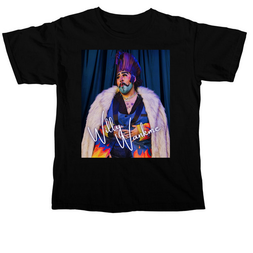 Willy Wankme Blue, a Black Comfort Colors Unisex Tee