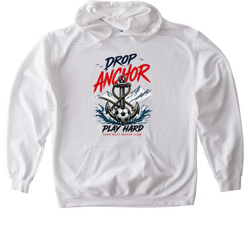 Drop Anchor, a White Gildan Softstyle Pullover Hoodie