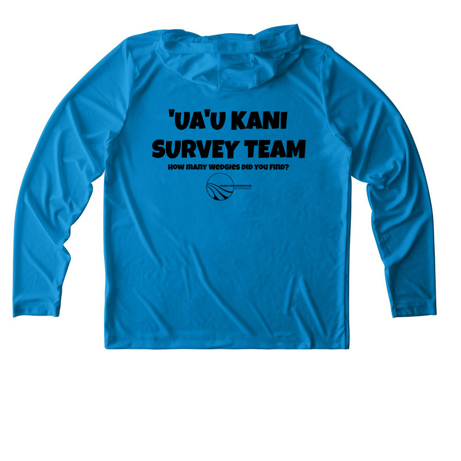Wedgie Shirt - Performance, a Sapphire UV Performance Long Sleeve Hoodie (back-view)