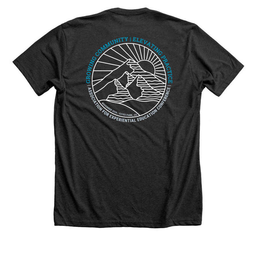 2026 AEE Conference, a Dark Grey Heather Premium Unisex Tee (back-view)