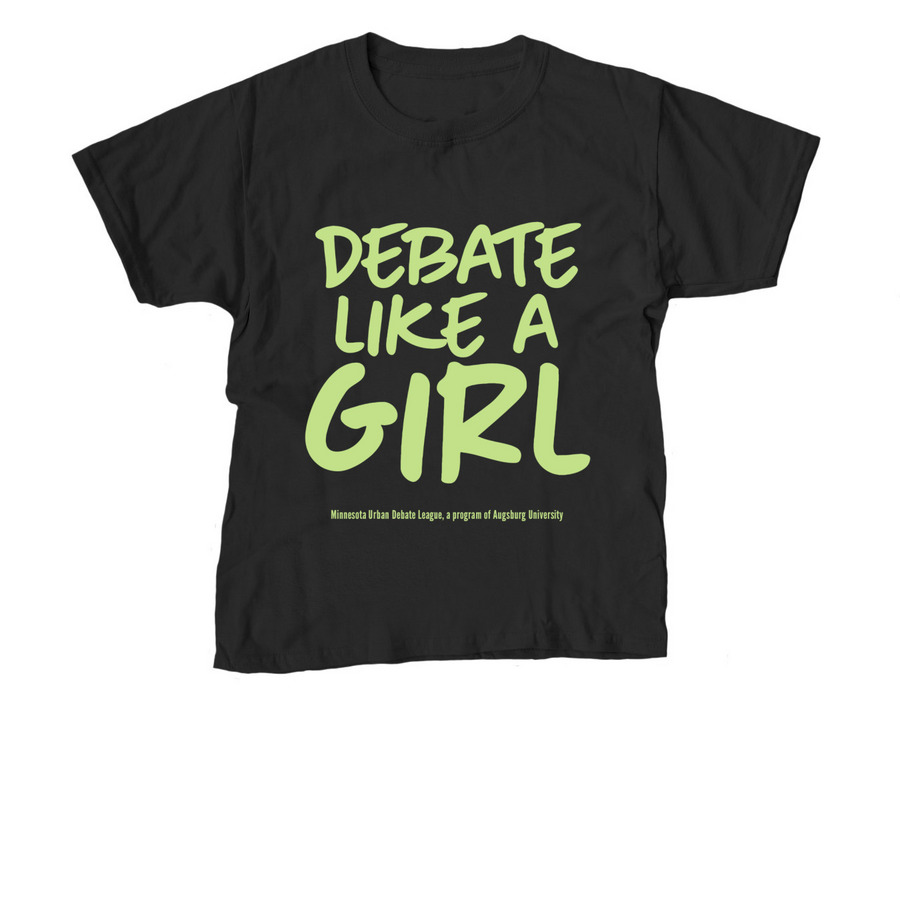 Debate Like A Girl, a Black Youth Unisex Tee