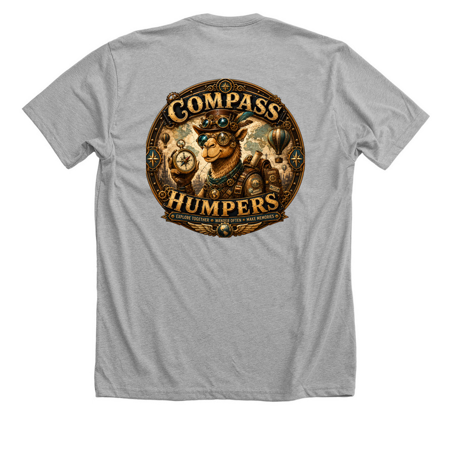 Compass Humpers, a Athletic Heather Premium Unisex Tee (back-view)