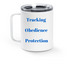 RCSC Travel Mug, a White Stainless Steel Travel Mug (back-view)