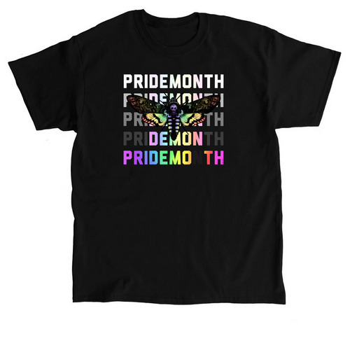 Pride Moth Rainbow, a Black Classic Unisex Tee