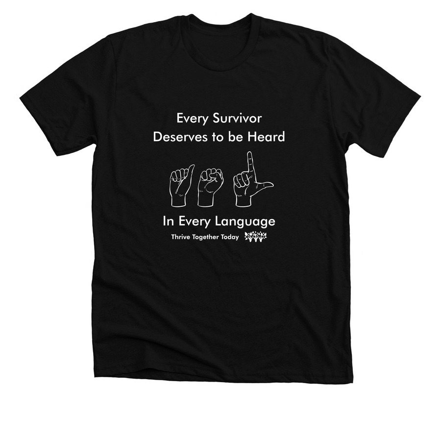 Every Survivor Deserves to be Heard, a Solid Black Blend Premium Unisex Tee