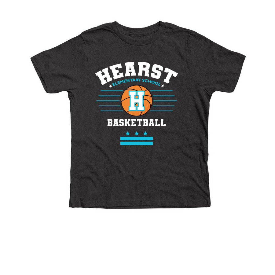 Youth Basketball Design, a Dark Grey Heather Premium Youth Tee