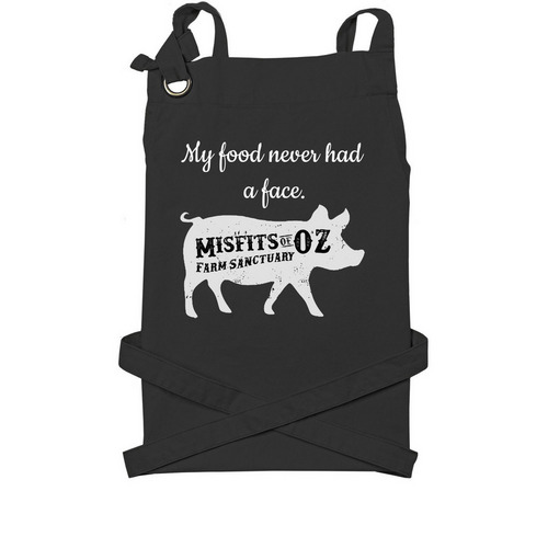 Cook with compassion!&nbsp;, a Black Cotton Canvas Pocket Apron