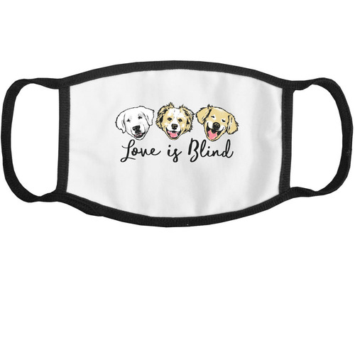 Love Is Blind Mask, a White and Black Cotton Face Mask