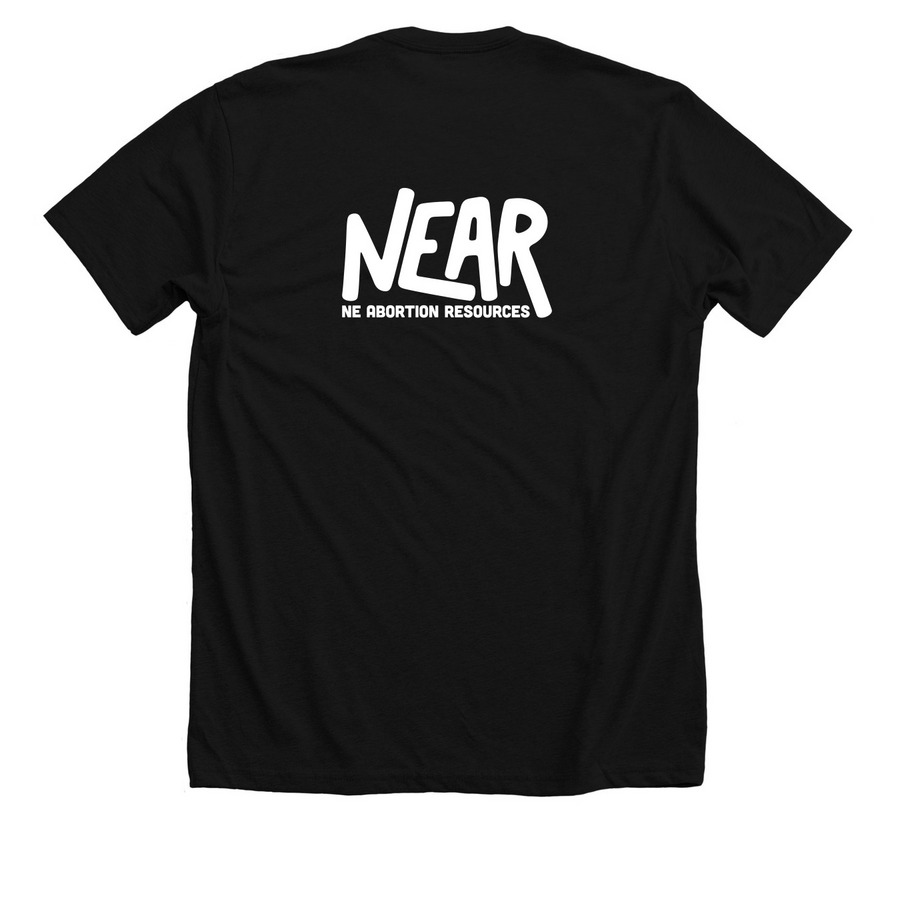 Corn Fed Queers for Bodily Autonomy, a Solid Black Blend Premium Unisex Tee (back-view)
