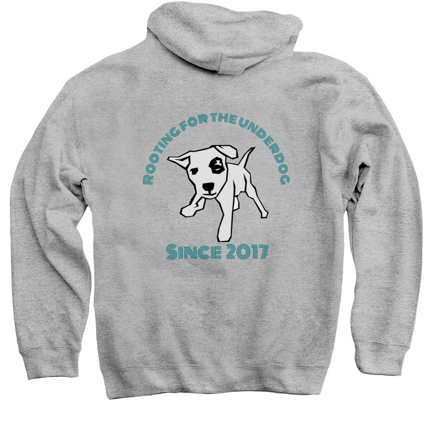 Paws Crossed Dog Rescue TShirt fundraiser&nbsp;, a Sport Grey Pullover Hoodie (back-view)