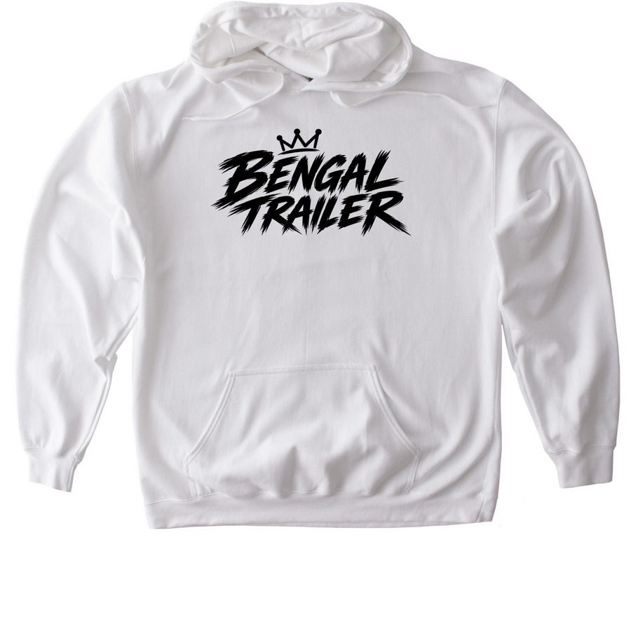 Bengal Trailer T's and Hoodies Simple Black Logo, a White Gildan Softstyle Pullover Hoodie