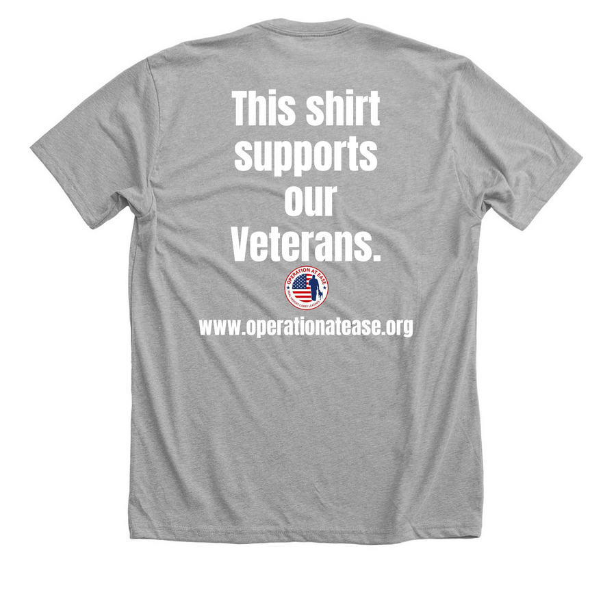 Supporting our Veterans., a Athletic Heather Premium Unisex Tee (back-view)