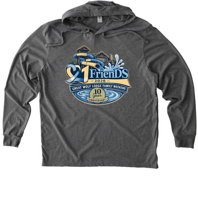 Great Wolf Lodge Family Weekend 2026 2.0, a Aluminum Grey Allmade Eco Triblend Hoodie Tee