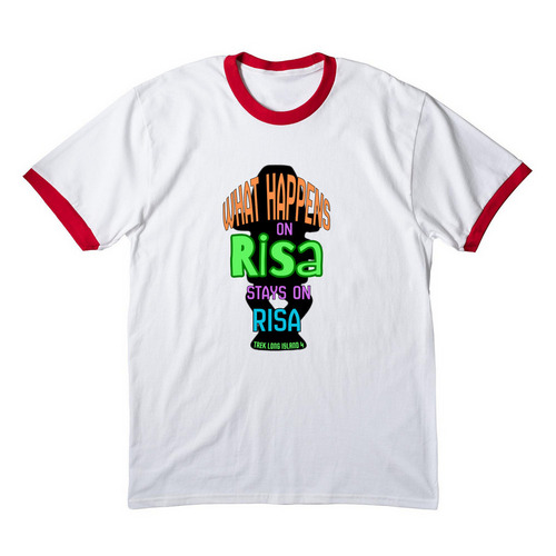 Trek Long Island, a White/ Red Cotton Ringer Tee