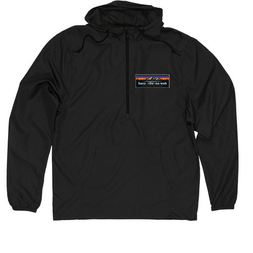 Baco/Che-Na-Wah, a Black Quarter-Zip Windbreaker